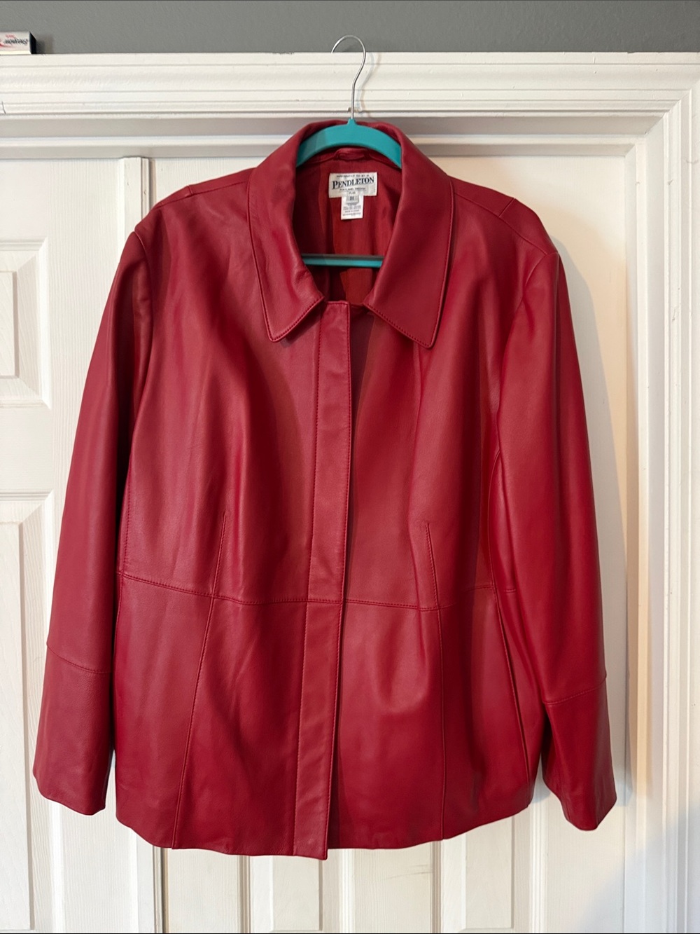 Pendleton Red Leather Point Collar Jacket